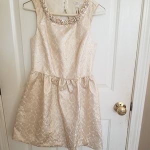 Cream and Rose gold cocktail party dress